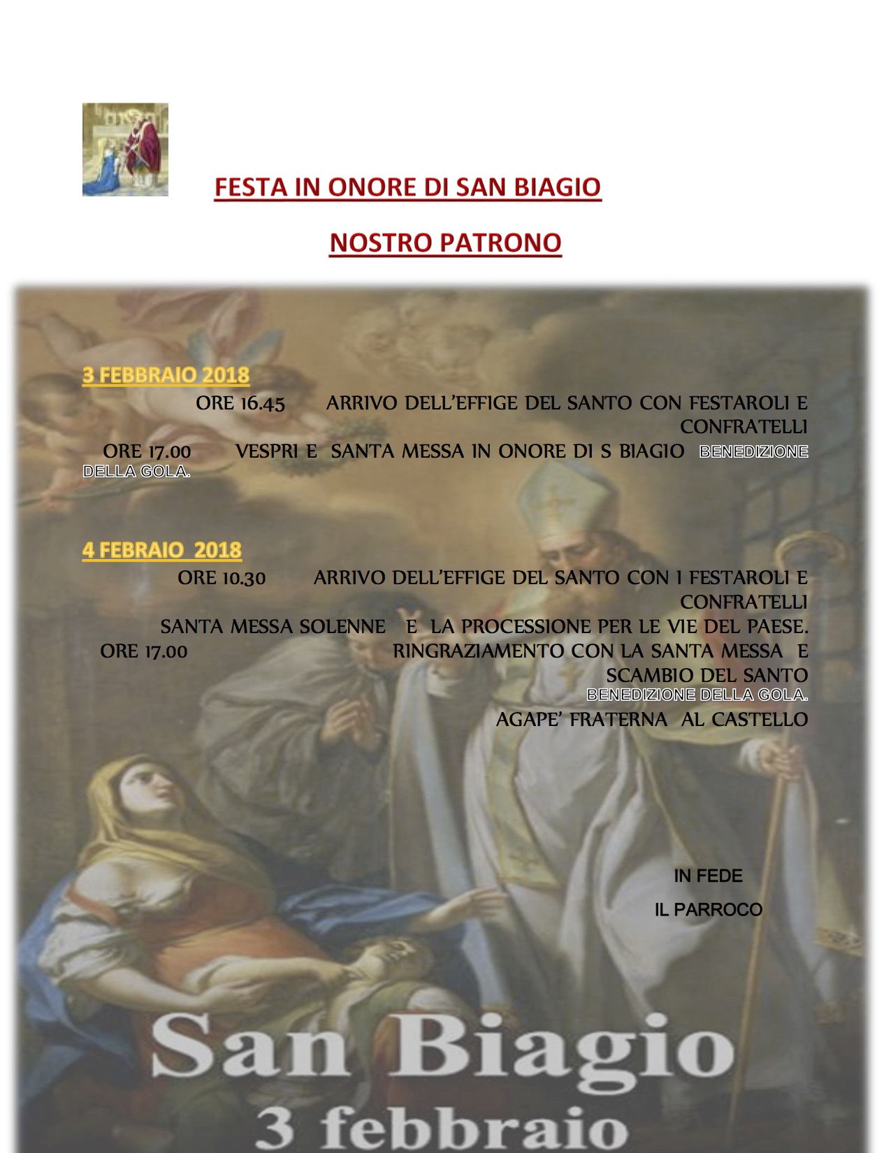 FESTA IN ONORE DI SAN BIAGIO