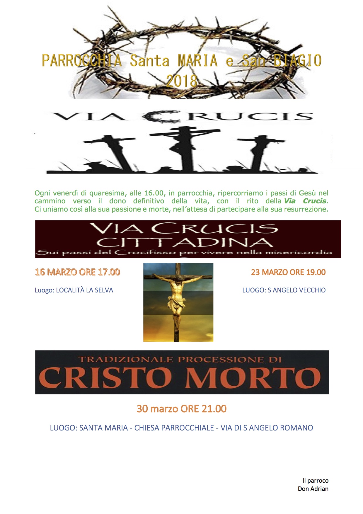 via crucis manifesto 2018 PARROCCHIA Santa MARIA e San BIAGIO 2018