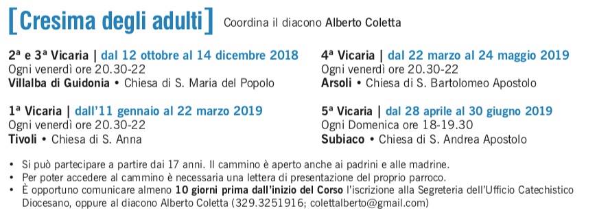 cresime adulti 18-19